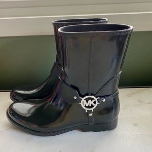 Michael Kors Black Rubber Rain Boots size 9